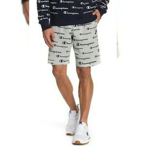 CHAMPION AUTHENTIC SPORT SHORT MEN'S ALL-OVER PRINTED WITH POCKETS SIZE 1XL GREY